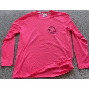 Spicy Tuna Pullover Rashguard Shirt Mens Medium Tybee Island Georgia Pink 2 Side